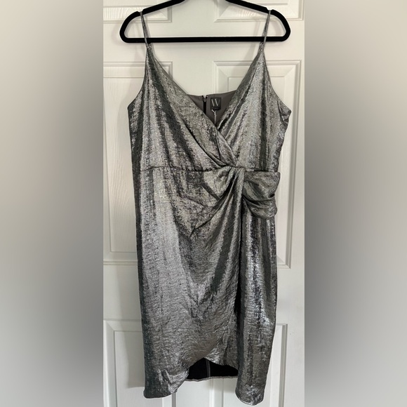 Worthington Dresses & Skirts - NWT Worthington Elegant Silver Wrap Dress XL